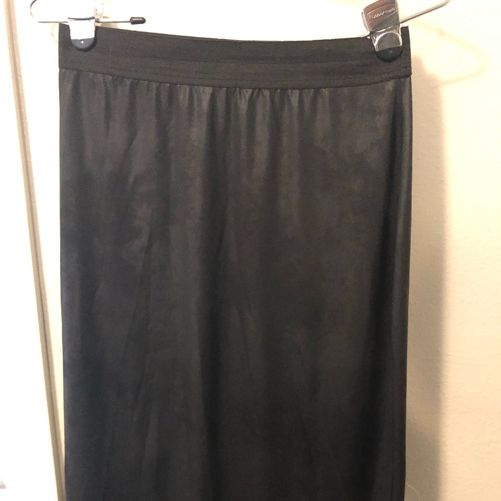 Faux Leather Long Skirt